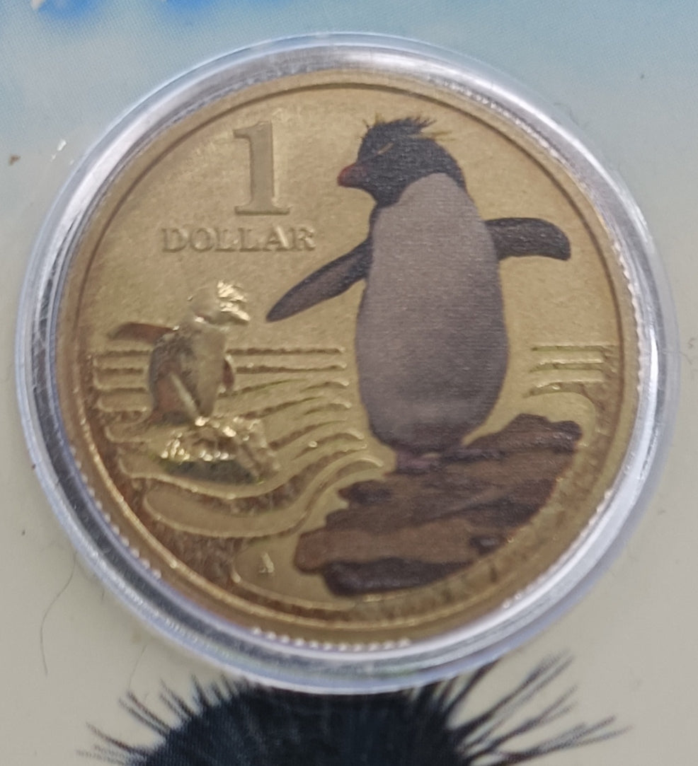 2013 $1 Polar Animals - Rockhopper Penguin Uncirculated Coin on Card