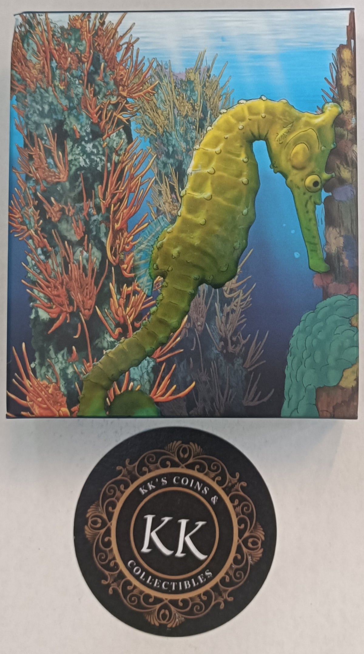 2010 50c Australian Sea Life The Reef - Seahorse - 1/2oz Silver Coloured Proof Coin