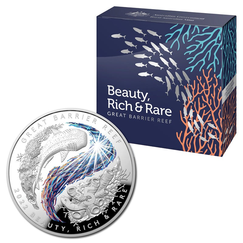 2023 $5 Beauty, Rich & Rare -  Great Barrier Reef Domed Silver Proof Coin