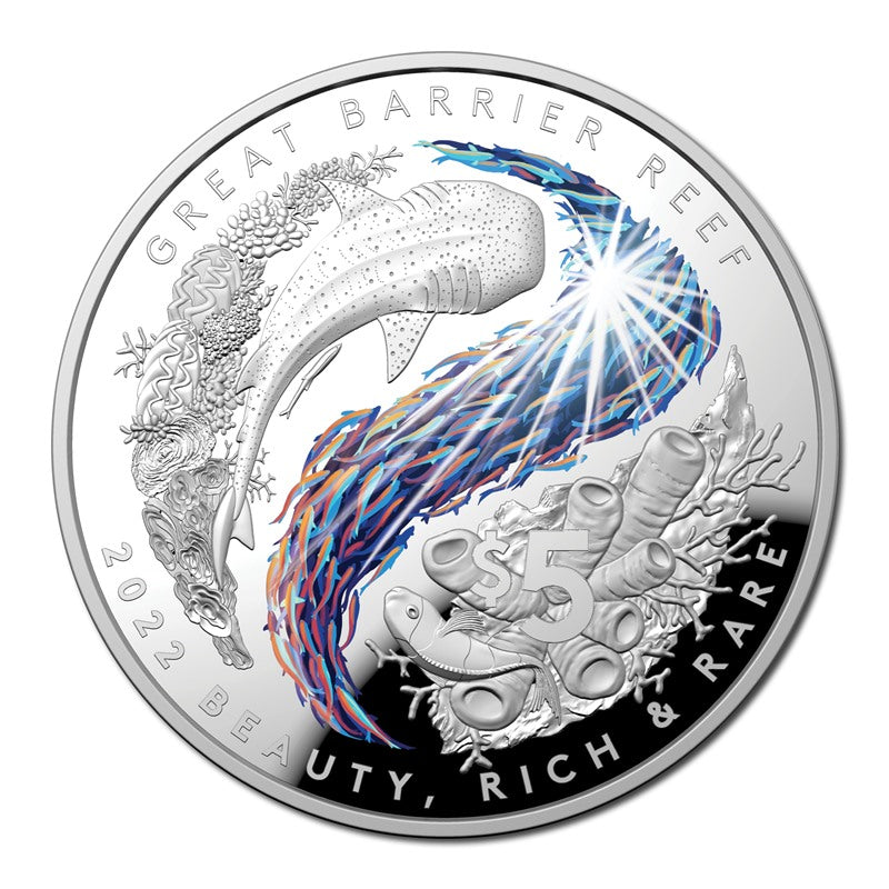 2023 $5 Beauty, Rich & Rare -  Great Barrier Reef Domed Silver Proof Coin