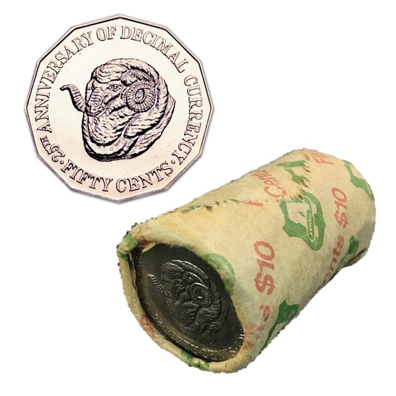 1991 50 Cents RAMs Head Security Roll