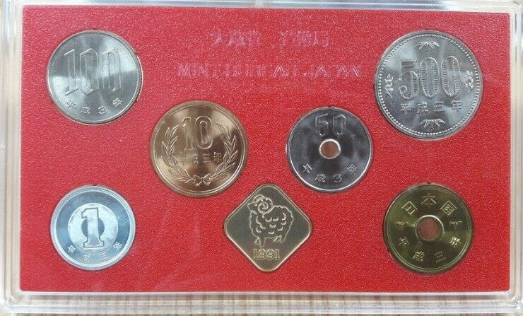 Japan 1991 Cherry Blossoms 6 Coin Mint Set