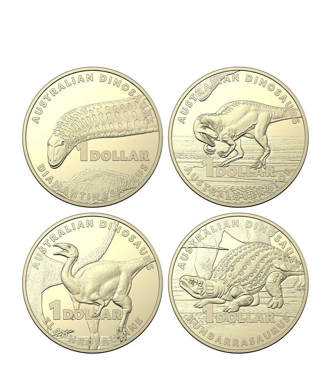 2022 $1 Australia Post Dino Hunt Set,  4  RAM Coin Bags of 20 Coins Total 80 Coins