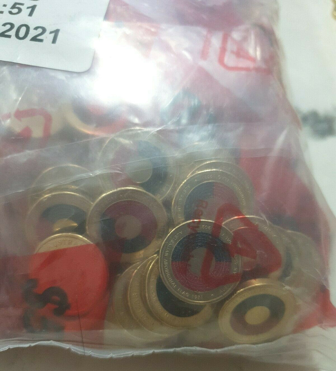 40 × 2021 $2 COIN - ABORIGINAL FLAG - Security Bags UNCIRCULATED