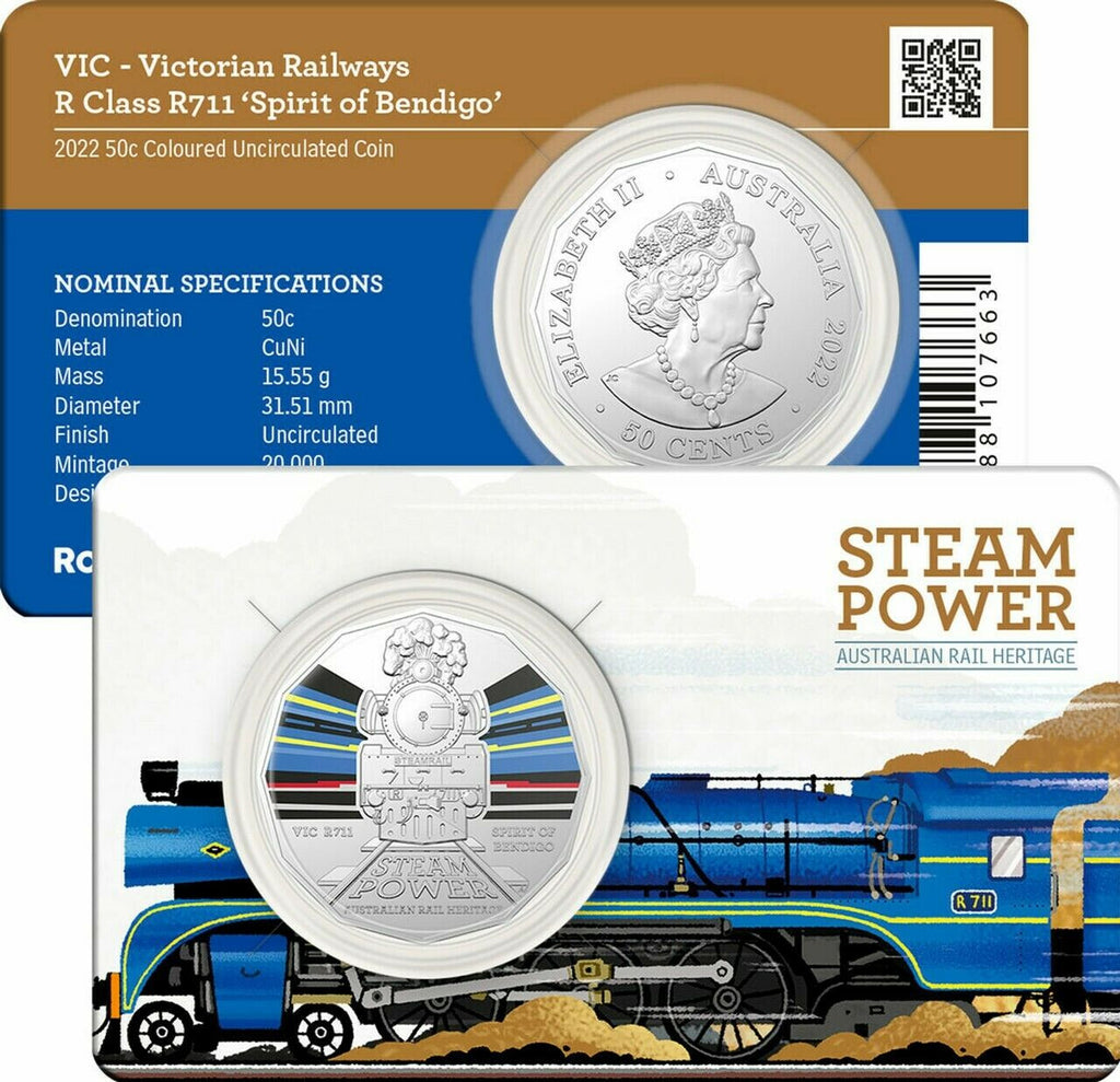 2022 50 Cent Australian Steam Train Coin Set with Folder