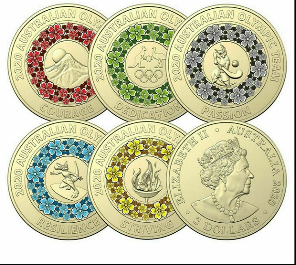 2020 Tokyo Olympics $2 Five Coin Collection
