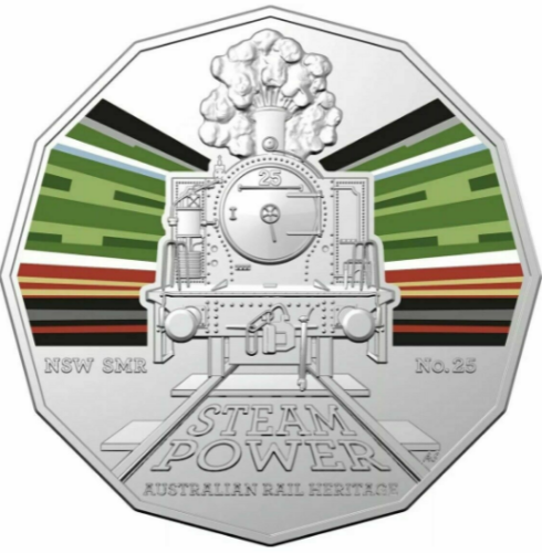 2022 50 Cent Coin Australian Steam Power - NSW South Maitland Railways