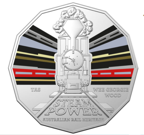 2022 50 Cent Coin Australian Steam Power - TASMANIA Wee Georgie Wood