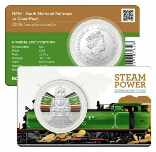 2022 50 Cent Australian Steam Train Coin Set with Folder