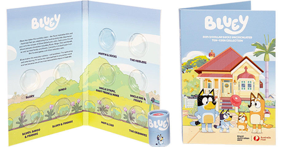 2024 $1 Bluey – Tube and Folder Set (UNOPENED)